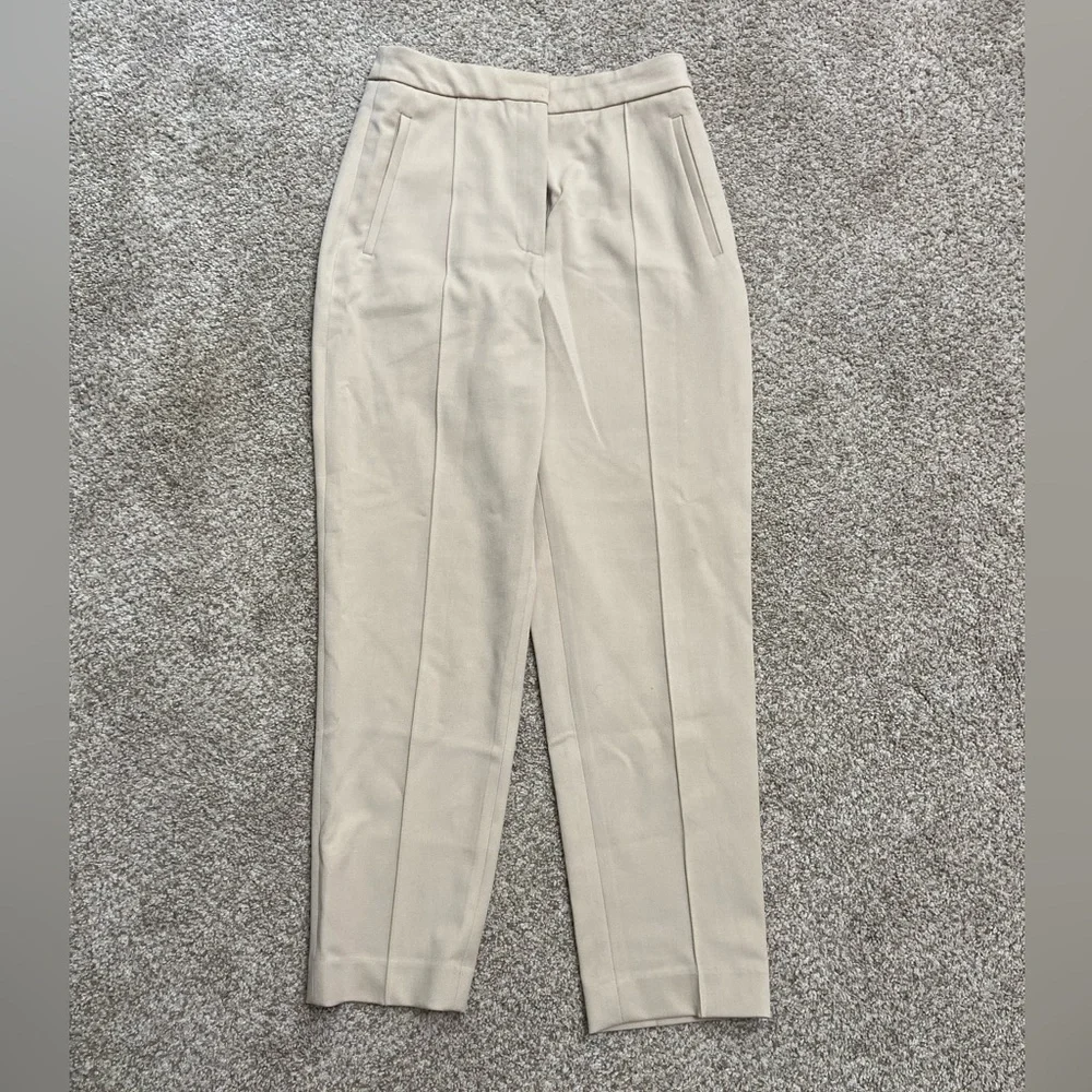 Zara High-Waist Cream Trousers